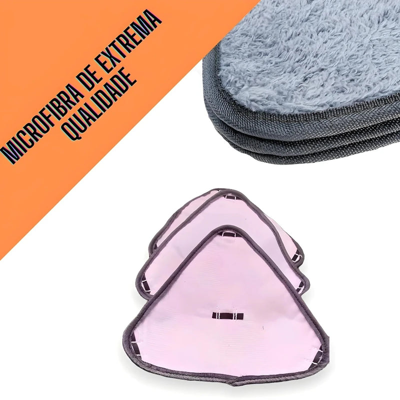 Microfiber Refill Kit With 6 Cloths For Mop Cleaning Mop Triangular Swivel 360