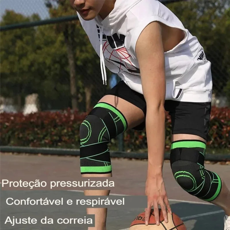 Kit 2 Compression Knee Pad With Adjustable Handles For Running, Workout and Sports Use All Day