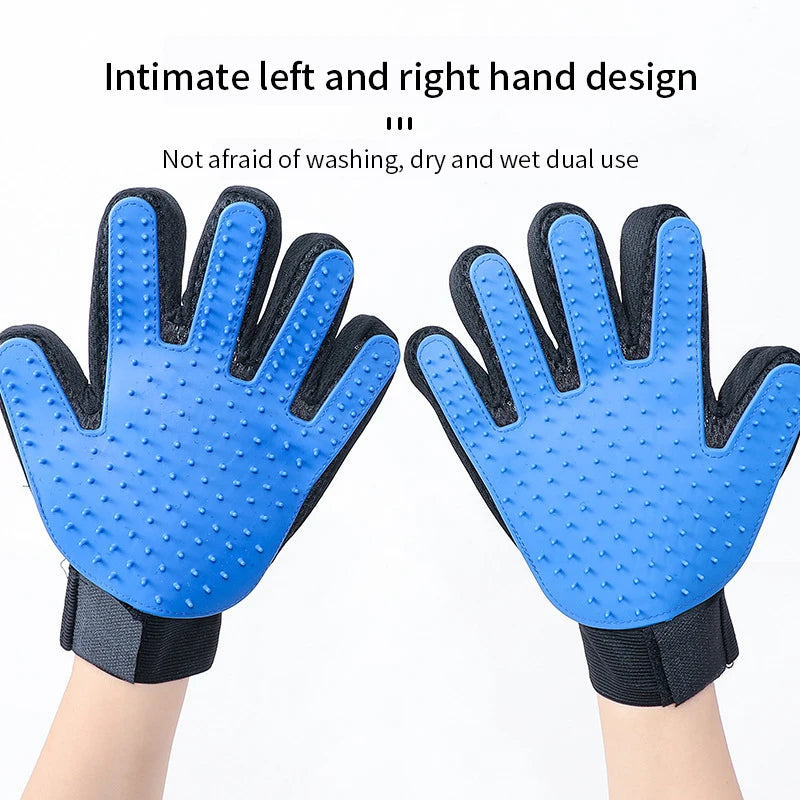Pet Glove Cat Grooming Glove Cat Hair Deshedding Brush Gloves Dog Comb for Cats Bath Hair Remover Clean Massage Brush For Animal
