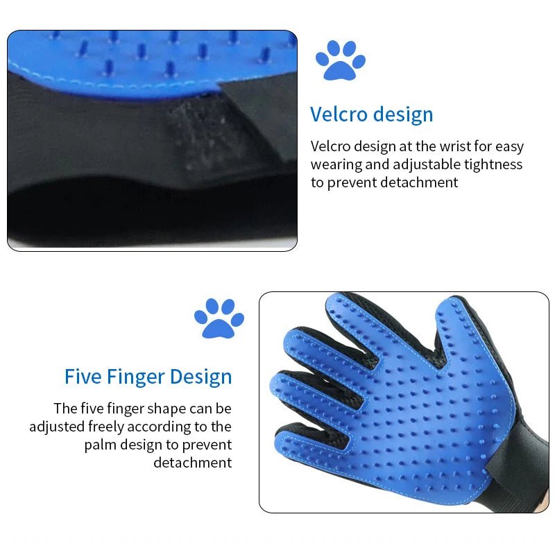 Pet Glove Cat Grooming Glove Cat Hair Deshedding Brush Gloves Dog Comb for Cats Bath Hair Remover Clean Massage Brush For Animal