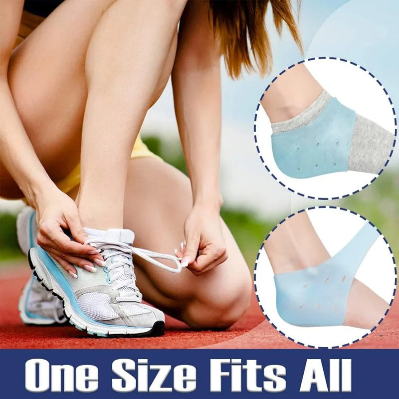 RHBJ Heel Cups for Heel Pain Relief, 2pcs=1 Pairs Blue, Soft Gel Plantar Fasciitis Support, Reduces Friction and Shock Foot Care